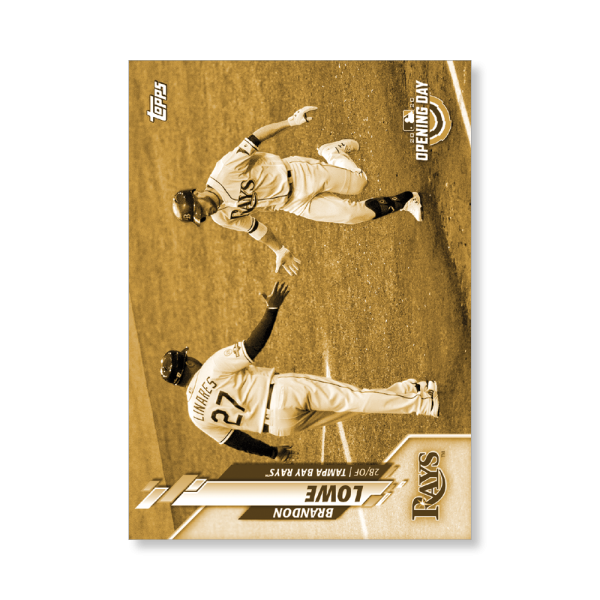 Brandon Lowe 2020 Opening Day Baseball Base Card Image Variations Poster Gold Ed. # to 1- artbble-pos-20odbb-2075-gold-s