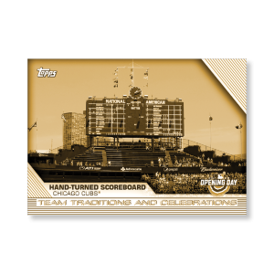 Hand-turned Scoreboard 2020 Opening Day Baseball Team Traditions and Celebrations Poster Gold Ed. # to 1- artbble-pos-20odbb-2143-gold-s