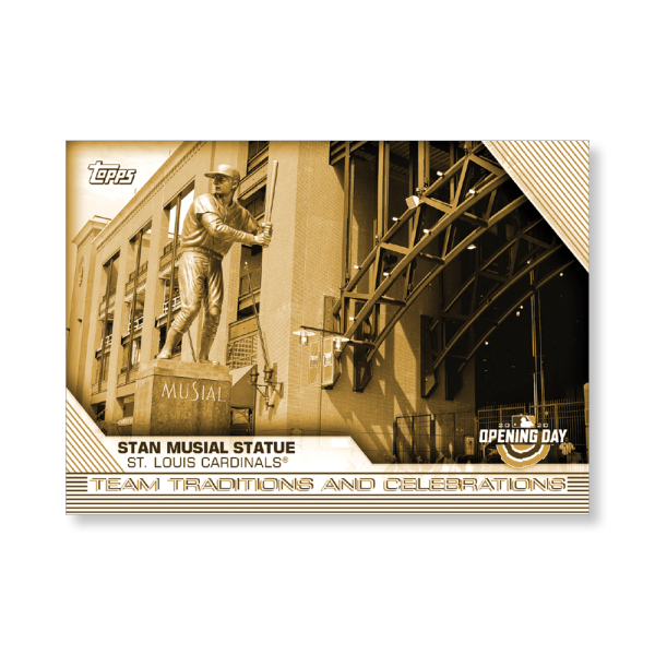 Stan Musial Statue 2020 Opening Day Baseball Team Traditions and Celebrations Poster Gold Ed. # to 1- artbble-pos-20odbb-2144-gold-s