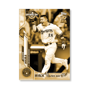 Keston Hiura 2020 Opening Day Baseball Walk This Way Poster Gold Ed. # to 1- artbble-pos-20odbb-6004-gold-s