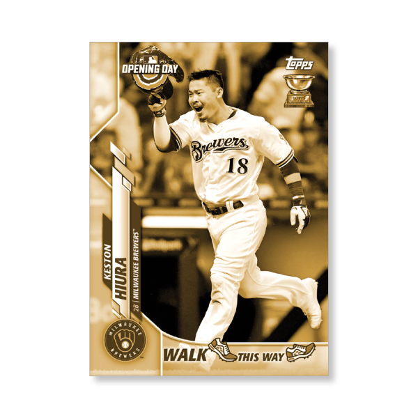 Keston Hiura 2020 Opening Day Baseball Walk This Way Poster Gold Ed. # to 1- artbble-pos-20odbb-6004-gold-s