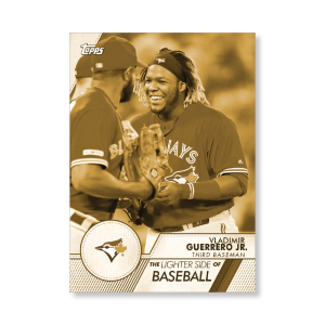 Vladimir Guerrero Jr. 2020 Opening Day Baseball The Lighter Side of Baseball Poster Gold Ed. # to 1- artbble-pos-20odbb-6056-gold-s