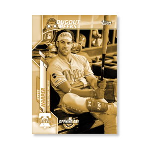 Bryce Harper 2020 Opening Day Baseball Dugout Peaks Poster Gold Ed. # to 1- artbble-pos-20odbb-6102-gold-s