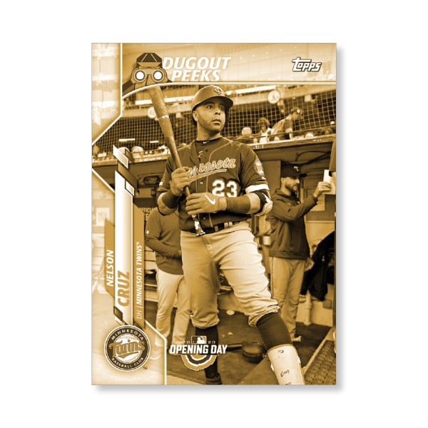 Nelson Cruz 2020 Opening Day Baseball Dugout Peaks Poster Gold Ed. # to 1- artbble-pos-20odbb-6103-gold-s