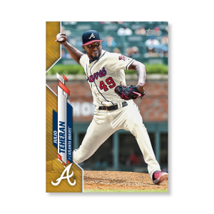Julio Teheran 2020 Topps Series 1 Base Card Poster Gold Ed. # to 1- artbble-pos-20tbb1-1022-gold-s