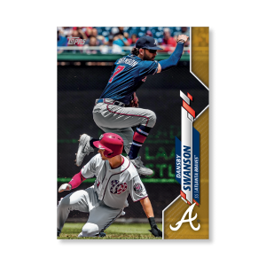 Dansby Swanson 2020 Topps Series 1 Base Card Poster Gold Ed. # to 1- artbble-pos-20tbb1-1025-gold-s