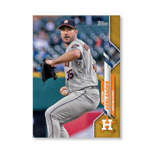 Justin Verlander 2020 Topps Series 1 Base Card Poster Gold Ed. # to 1- artbble-pos-20tbb1-1097-gold-s