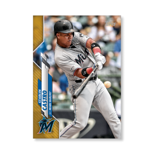 Starlin Castro 2020 Topps Series 1 Base Card Poster Gold Ed. # to 1- artbble-pos-20tbb1-1124-gold-s