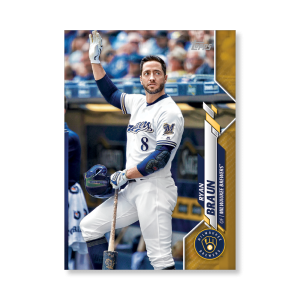 Ryan Braun 2020 Topps Series 1 Base Card Poster Gold Ed. # to 1- artbble-pos-20tbb1-1134-gold-s
