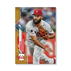 Jake Arrieta 2020 Topps Series 1 Base Card Poster Gold Ed. # to 1- artbble-pos-20tbb1-1181-gold-s