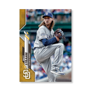 Matt Strahm 2020 Topps Series 1 Base Card Poster Gold Ed. # to 1- artbble-pos-20tbb1-1199-gold-s