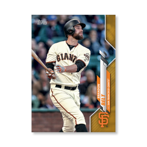 Brandon Belt 2020 Topps Series 1 Base Card Poster Gold Ed. # to 1- artbble-pos-20tbb1-1206-gold-s