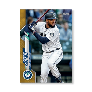 Domingo Santana 2020 Topps Series 1 Base Card Poster Gold Ed. # to 1- artbble-pos-20tbb1-1213-gold-s