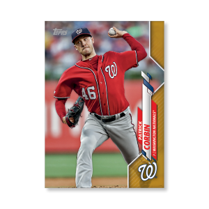 Patrick Corbin 2020 Topps Series 1 Base Card Poster Gold Ed. # to 1- artbble-pos-20tbb1-1247-gold-s