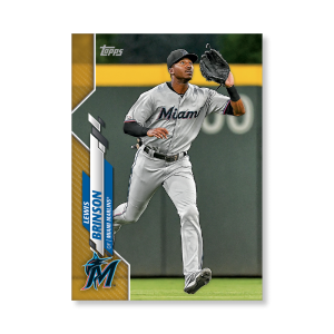 Lewis Brinson 2020 Topps Series 1 Base Card Poster Gold Ed. # to 1- artbble-pos-20tbb1-1256-gold-s