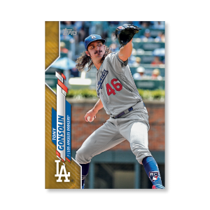 Tony Gonsolin 2020 Topps Series 1 Base Card Poster Gold Ed. # to 1- artbble-pos-20tbb1-1415-gold-s