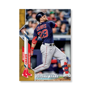Michael Chavis 2020 Topps Series 1 Base Card Poster Gold Ed. # to 1- artbble-pos-20tbb1-1482-gold-s