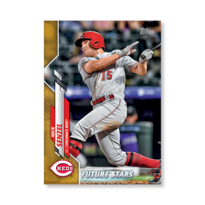 Nick Senzel 2020 Topps Series 1 Base Card Poster Gold Ed. # to 1- artbble-pos-20tbb1-1490-gold-s