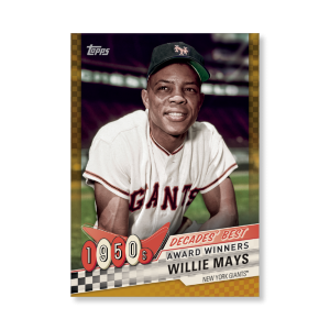 Willie Mays 2020 Topps Series 1 Decades Best 1950 Poster Gold Ed. # to 1- artbble-pos-20tbb1-3001-gold-s