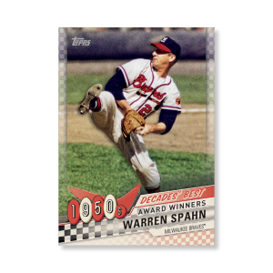 Warren Spahn 2020 Topps Series 1 Decades Best 1950 Poster # to 99- artbble-pos-20tbb1-3005-s