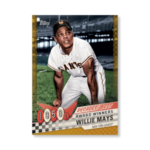 Willie Mays 2020 Topps Series 1 Decades Best 1950 Poster Gold Ed. # to 1- artbble-pos-20tbb1-3006-gold-s