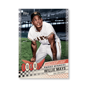 Willie Mays 2020 Topps Series 1 Decades Best 1950 Poster # to 99- artbble-pos-20tbb1-3006-s