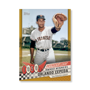 Orlando Cepeda 2020 Topps Series 1 Decades Best 1950 Poster Gold Ed. # to 1- artbble-pos-20tbb1-3008-gold-s