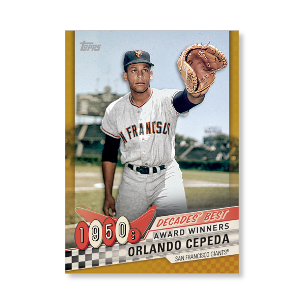 Orlando Cepeda 2020 Topps Series 1 Decades Best 1950 Poster Gold Ed. # to 1- artbble-pos-20tbb1-3008-gold-s
