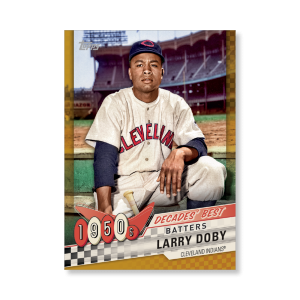 Larry Doby 2020 Topps Series 1 Decades Best 1950 Poster Gold Ed. # to 1- artbble-pos-20tbb1-3011-gold-s