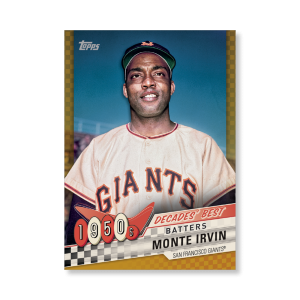 Monte Irvin 2020 Topps Series 1 Decades Best 1950 Poster Gold Ed. # to 1- artbble-pos-20tbb1-3018-gold-s