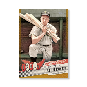 Ralph Kiner 2020 Topps Series 1 Decades Best 1950 Poster Gold Ed. # to 1- artbble-pos-20tbb1-3019-gold-s