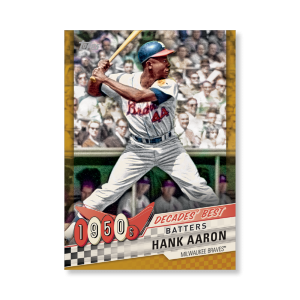 Hank Aaron 2020 Topps Series 1 Decades Best 1950 Poster Gold Ed. # to 1- artbble-pos-20tbb1-3020-gold-s