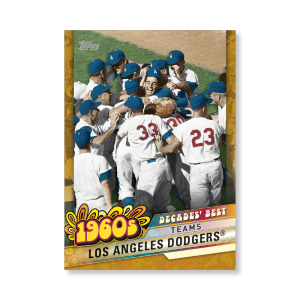 Los Angeles Dodgers 2020 Topps Series 1 Decades Best 1960 Poster Gold Ed. # to 1- artbble-pos-20tbb1-3024-gold-s