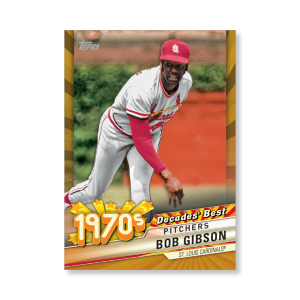 Bob Gibson 2020 Topps Series 1 Decades Best 1970 Poster Gold Ed. # to 1- artbble-pos-20tbb1-3031-gold-s