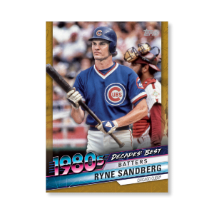 Ryne Sandberg 2020 Topps Series 1 Decades Best 1980 Poster Gold Ed. # to 1- artbble-pos-20tbb1-3043-gold-s