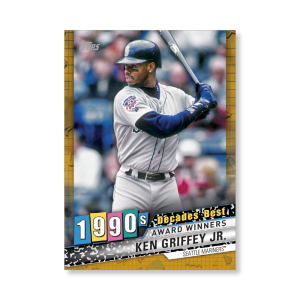 Ken Griffey Jr. 2020 Topps Series 1 Decades Best 1990 Poster Gold Ed. # to 1- artbble-pos-20tbb1-3058-gold-s