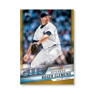 Roger Clemens 2020 Topps Series 1 Decades Best 2000 Poster Gold Ed. # to 1- artbble-pos-20tbb1-3064-gold-s