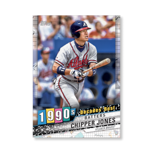 Chipper Jones 2020 Topps Series 1 Decades Best 1990 Poster # to 99- artbble-pos-20tbb1-3099-s