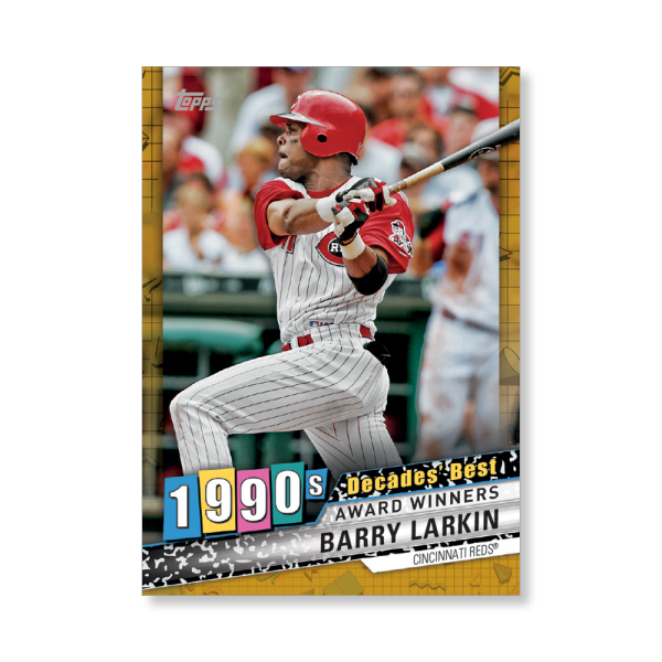 Barry Larkin 2020 Topps Series 1 Decades Best 1990 Poster Gold Ed. # to 1- artbble-pos-20tbb1-3985-gold-s