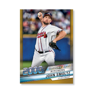 John Smoltz 2020 Topps Series 1 Decades Best 2000 Poster Gold Ed. # to 1- artbble-pos-20tbb1-3992-gold-s