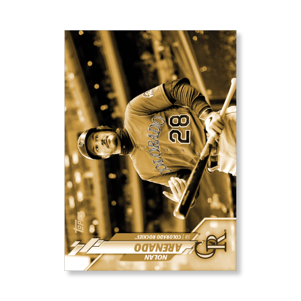 Nolan Arenado 2020 Topps Series 1 Base Card Short Prints Poster Gold Ed. # to 1- artbble-pos-20tbb1-7017-gold-s