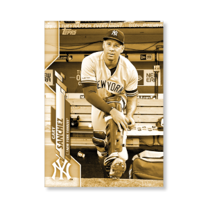 Gary Sanchez 2020 Topps Series 1 Base Card Short Prints Poster Gold Ed. # to 1- artbble-pos-20tbb1-7025-gold-s