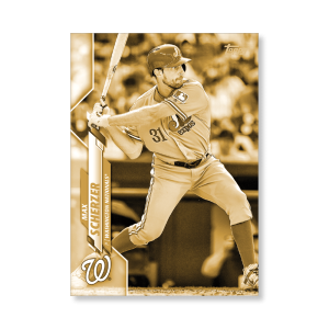 Max Scherzer 2020 Topps Series 1 Base Card Short Prints Poster Gold Ed. # to 1- artbble-pos-20tbb1-7042-gold-s