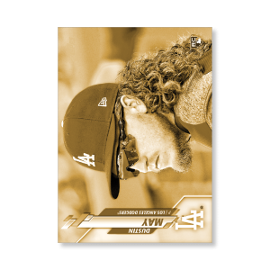 Dustin May 2020 Topps Series 1 Base Card Short Prints Poster Gold Ed. # to 1- artbble-pos-20tbb1-7048-gold-s