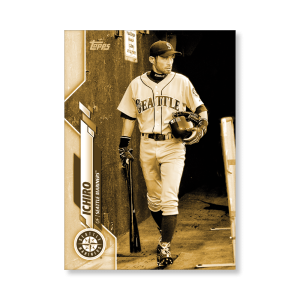 Ichiro 2020 Topps Series 1 Base Card Short Prints Poster Gold Ed. # to 1- artbble-pos-20tbb1-7058-gold-s