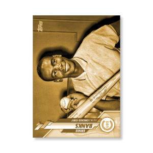 Ernie Banks 2020 Topps Series 1 Base Card Short Prints Poster Gold Ed. # to 1- artbble-pos-20tbb1-7060-gold-s