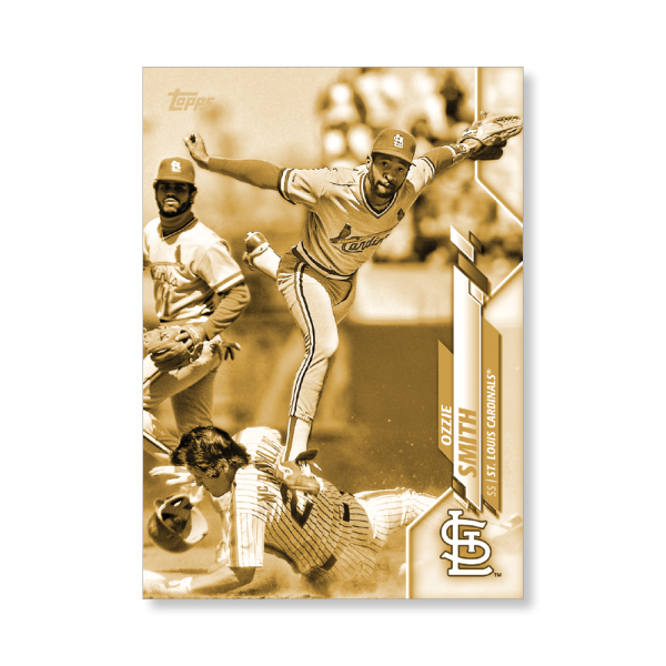 Ozzie Smith 2020 Topps Series 1 Base Card Short Prints Poster Gold Ed. # to 1- artbble-pos-20tbb1-7066-gold-s