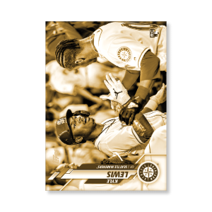 Kyle Lewis 2020 Topps Series 1 Base Card Short Prints Poster Gold Ed. # to 1- artbble-pos-20tbb1-7077-gold-s
