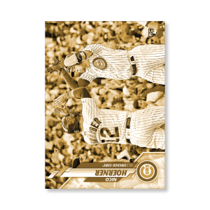 Nico Hoerner 2020 Topps Series 1 Base Card Short Prints Poster Gold Ed. # to 1- artbble-pos-20tbb1-7079-gold-s