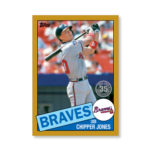 Chipper Jones 2020 Topps Series 1 1985 Topps Baseball Poster Gold Ed. # to 1- artbble-pos-20tbb1-7503-gold-s